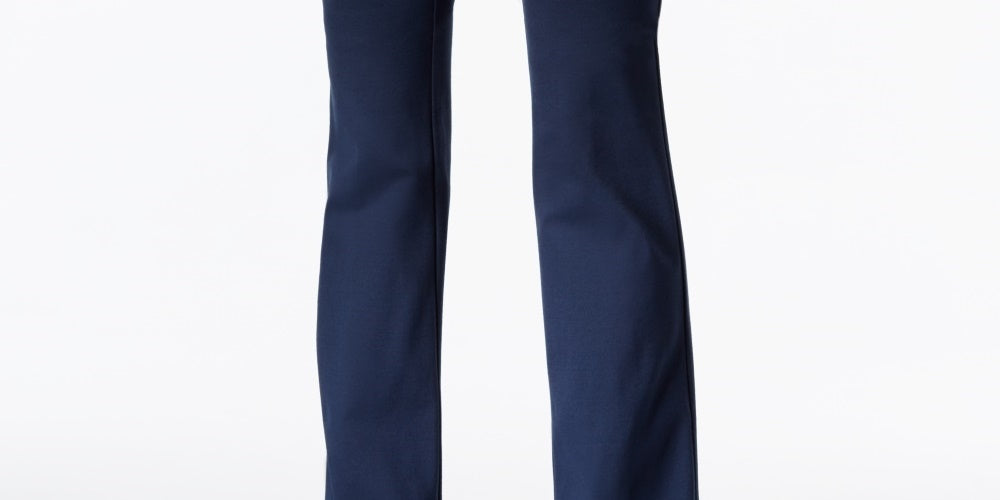Alfani Women's Wide Leg Trousers Stretch Dress Pants Blue Size 8