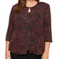 Alex Evenings Women's Plus Printed Twinset Red Size 1X