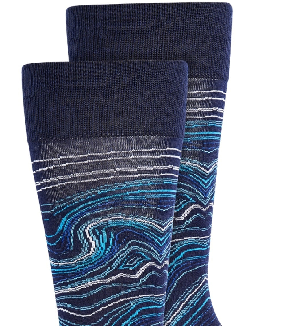 Perry Ellis Men's Printed Socks Navy Size Regular