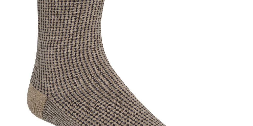 Cole Haan Men's Checked Crew Socks Brown Size Regular