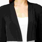 Calvin Klein Women's 3/4 Sleeve Open Cardigan Top Black Size Petite Small