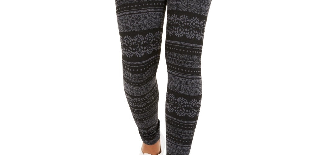 Hippie Rose Junior's Fleece Lined Leggings Charcoal Size X-Large