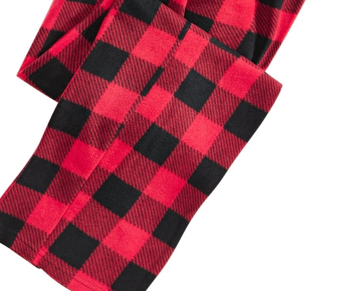 Perry Ellis Men's Buffalo Plaid Fleece Pajama Pants Red Size Small