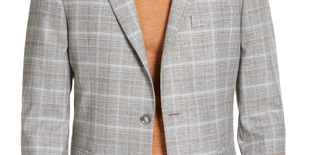 Tommy Hilfiger Men's Check Coat Beige Size 46