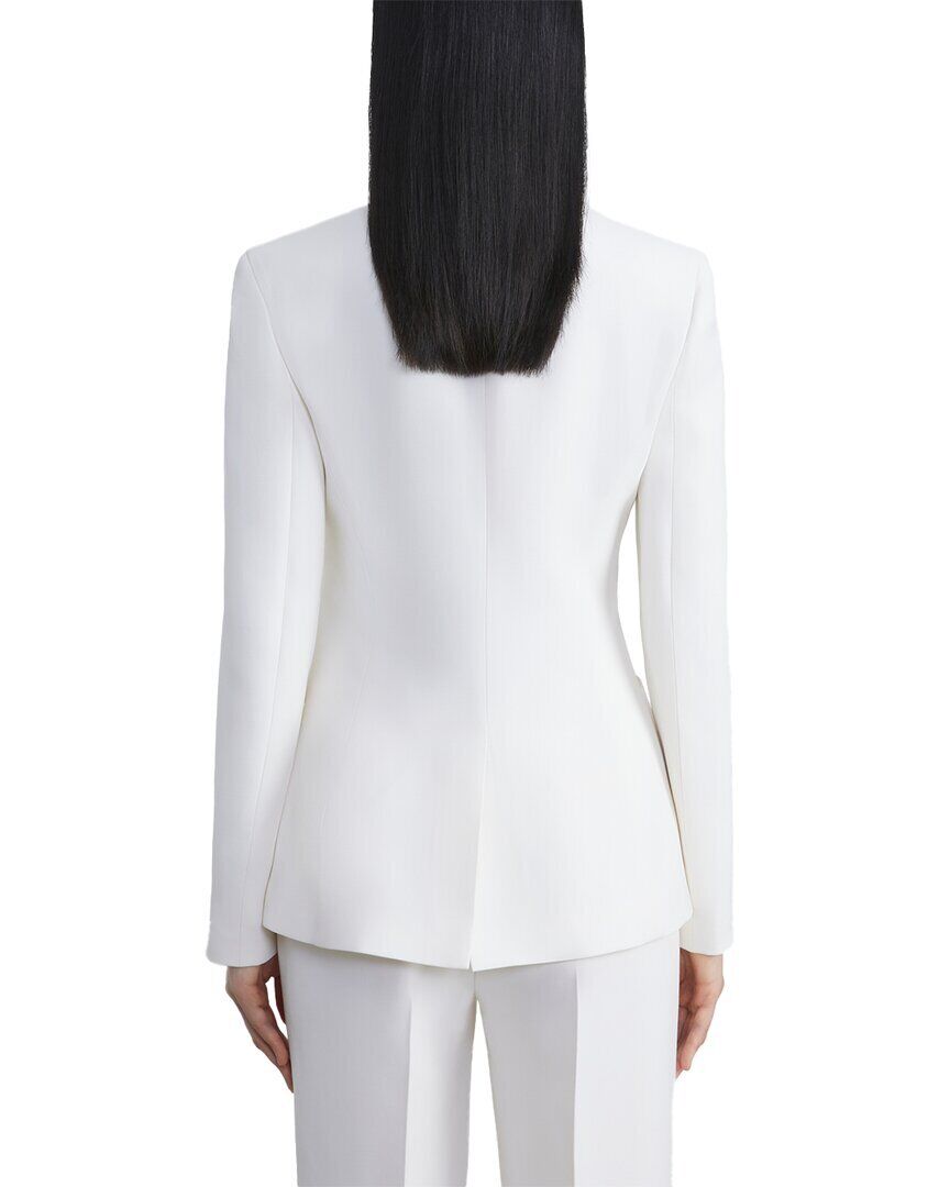 Lafayette 148 New York Peak Lapel Button Blazer White