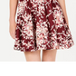 B Darlin Juniors' Printed Mock-Neck Crochet-Trim Fit & Flare Dress Red Size 7