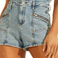 Guess Women's Jett Acid Wash Denim Romper Size Large In Flora Wash  Blue Size Large