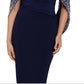 Betsy & Adam Women's Embellished Drape Back Dress Turq Aqua Size 6