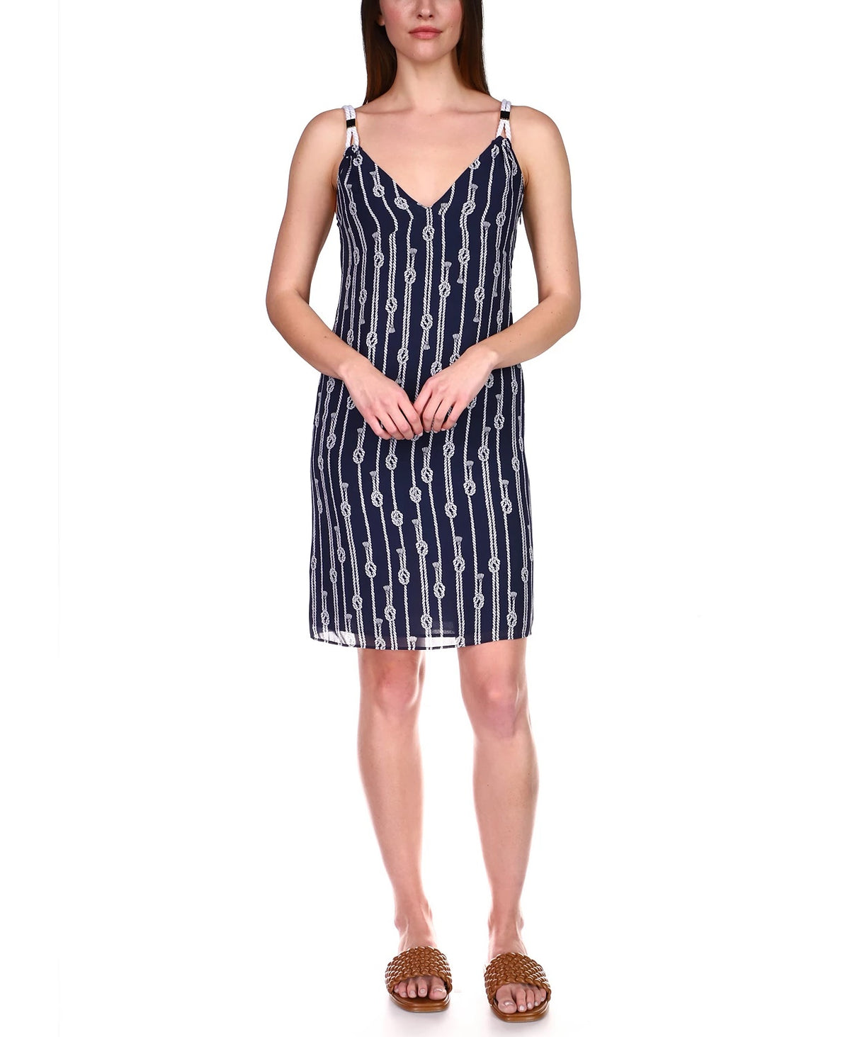 Michael Kors Women's Sailor Striped Dress Blue Size X-Large