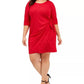Robbie Bee Women's Plus Size Glitter Knit Sarong Dress Red Size 1X