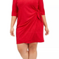 Robbie Bee Women's Plus Size Glitter Knit Sarong Dress Red Size 1X