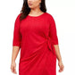 Robbie Bee Women's Plus Size Glitter Knit Sarong Dress Red Size 1X