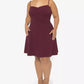 B Darlin Women's Plus Trendy Strappy Back Dress Wine Size 14