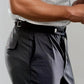 Pleated Wool Trouser Pants - Navy