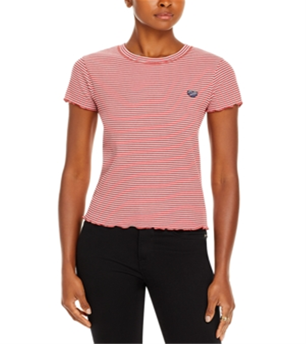 Maison Labiche Striped Tee with Folies Patch White Size XL