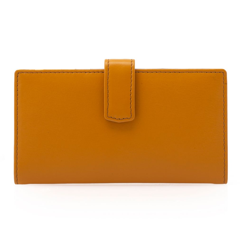 Madi Claire Two-tone Leather Fold Over Wallet Credit Card Organizer