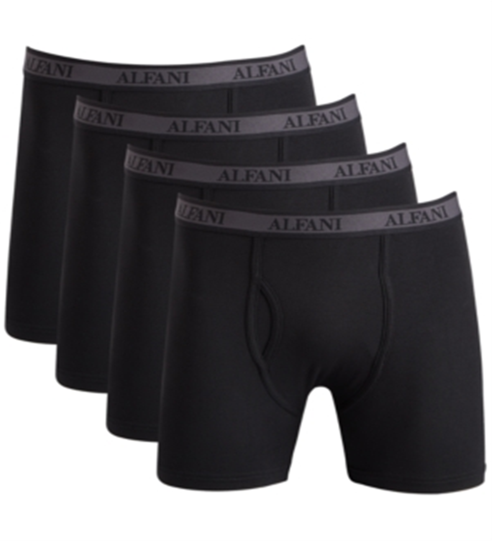 Alfani Men's 4 Pk Alfatech Microfiber Boxer Briefs Black Size M