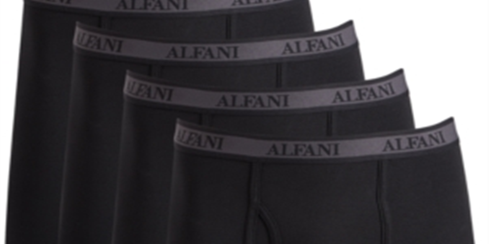 Alfani Men's 4 Pk Alfatech Microfiber Boxer Briefs Black Size M