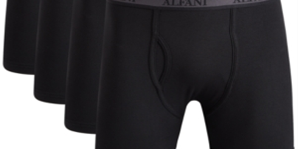 Alfani Men's 4 Pk Alfatech Microfiber Boxer Briefs Black Size M