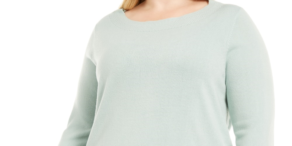 Alfani Women's Plus Boatneck Pullover Sweater Green Size 2 Extra Large