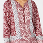 Style & Co Women's  Patchwork-Print Top Red Size Small