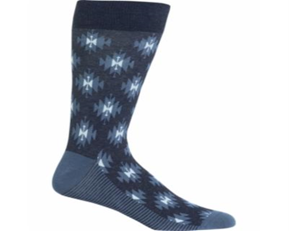 Hot Sox Men's Ikat Casual Crew Socks Blue Size 10-13