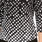 Charter Club Women's Pima Cotton Button Shoulder Print Top Black Size PXL