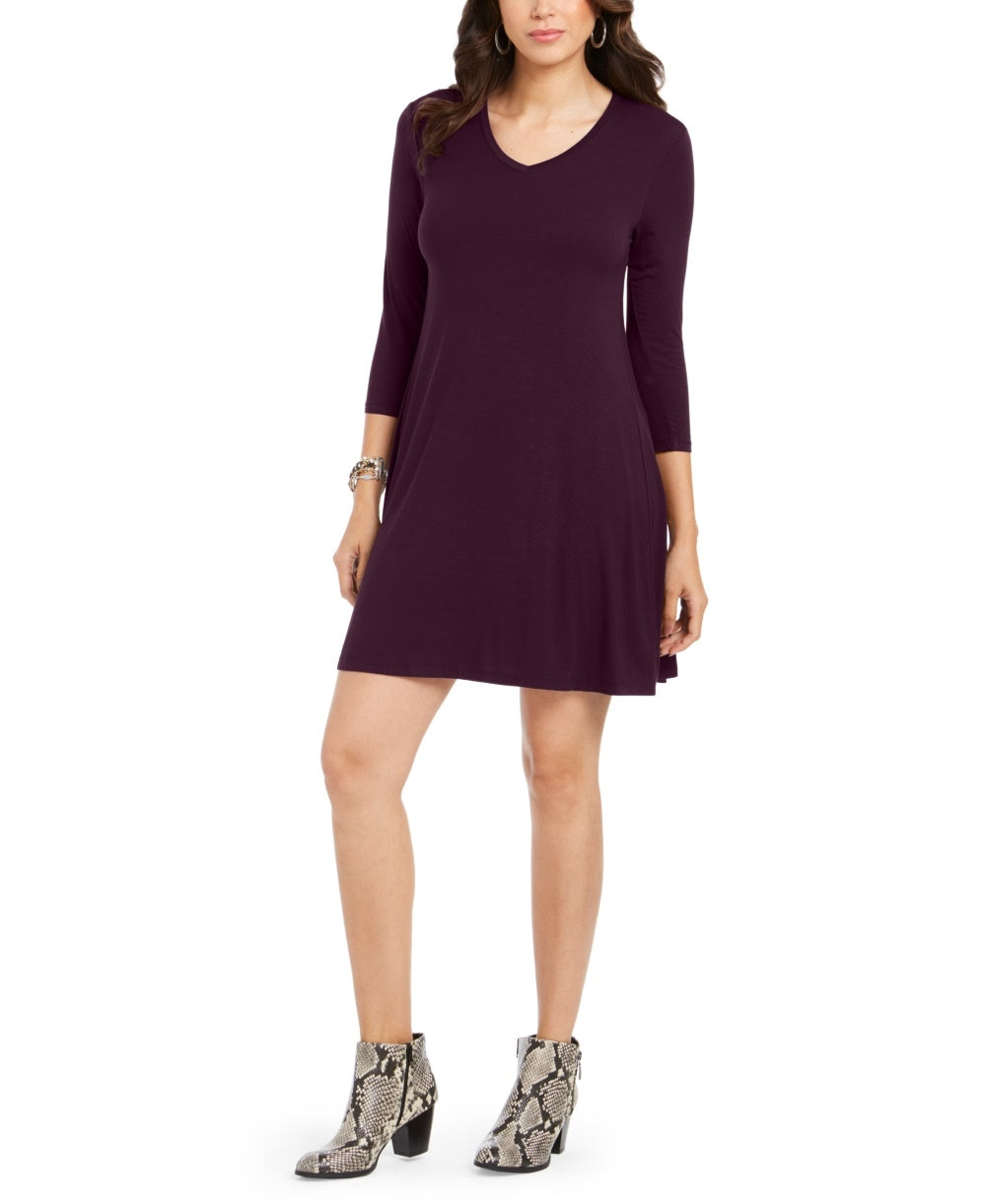 Style & Co Women's  Swing Dress Purple Size Petite L