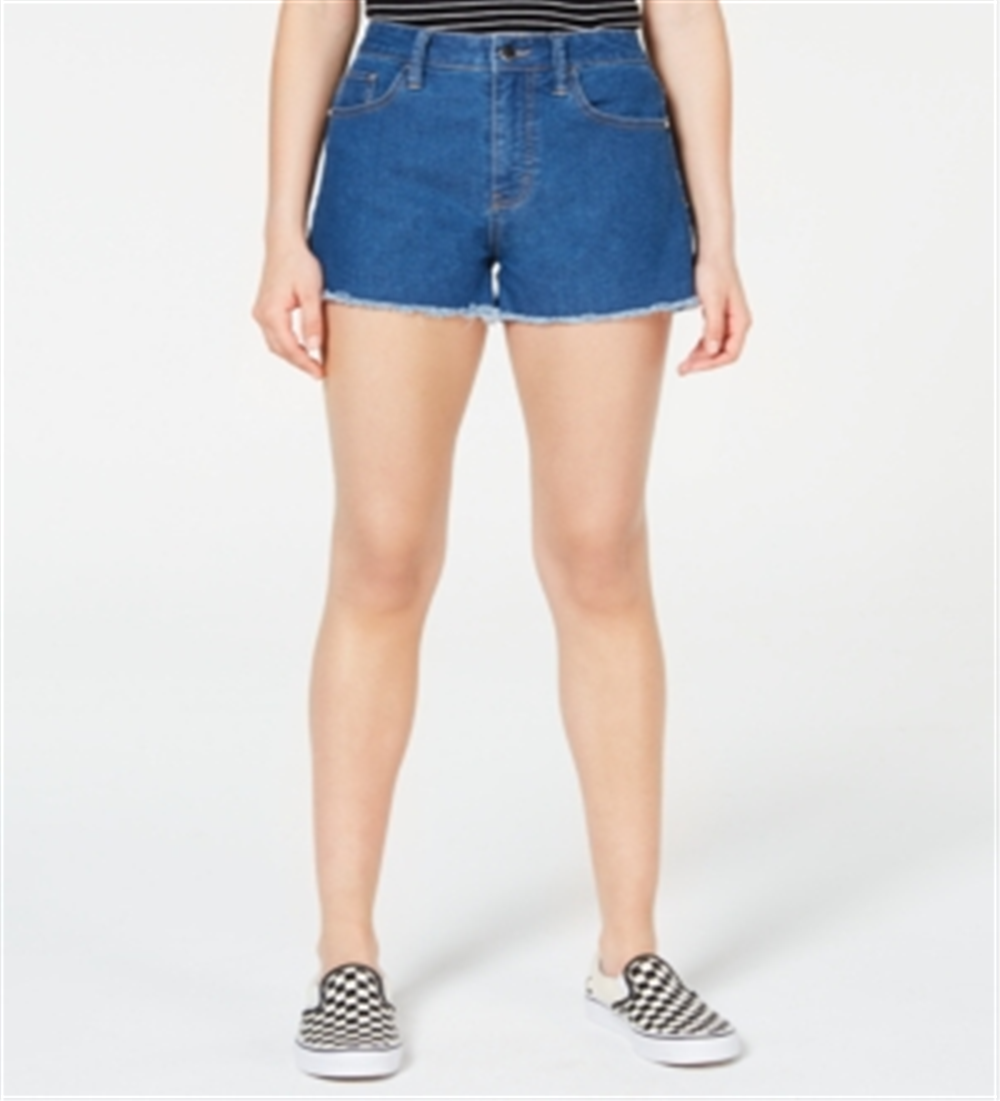 Tinseltown Women's High Rise High Waist Denim Shorts Blue Size 13