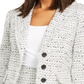 Karl Lagerfeld Women's Tweed Short Four Button Blazer White - Green Size 13