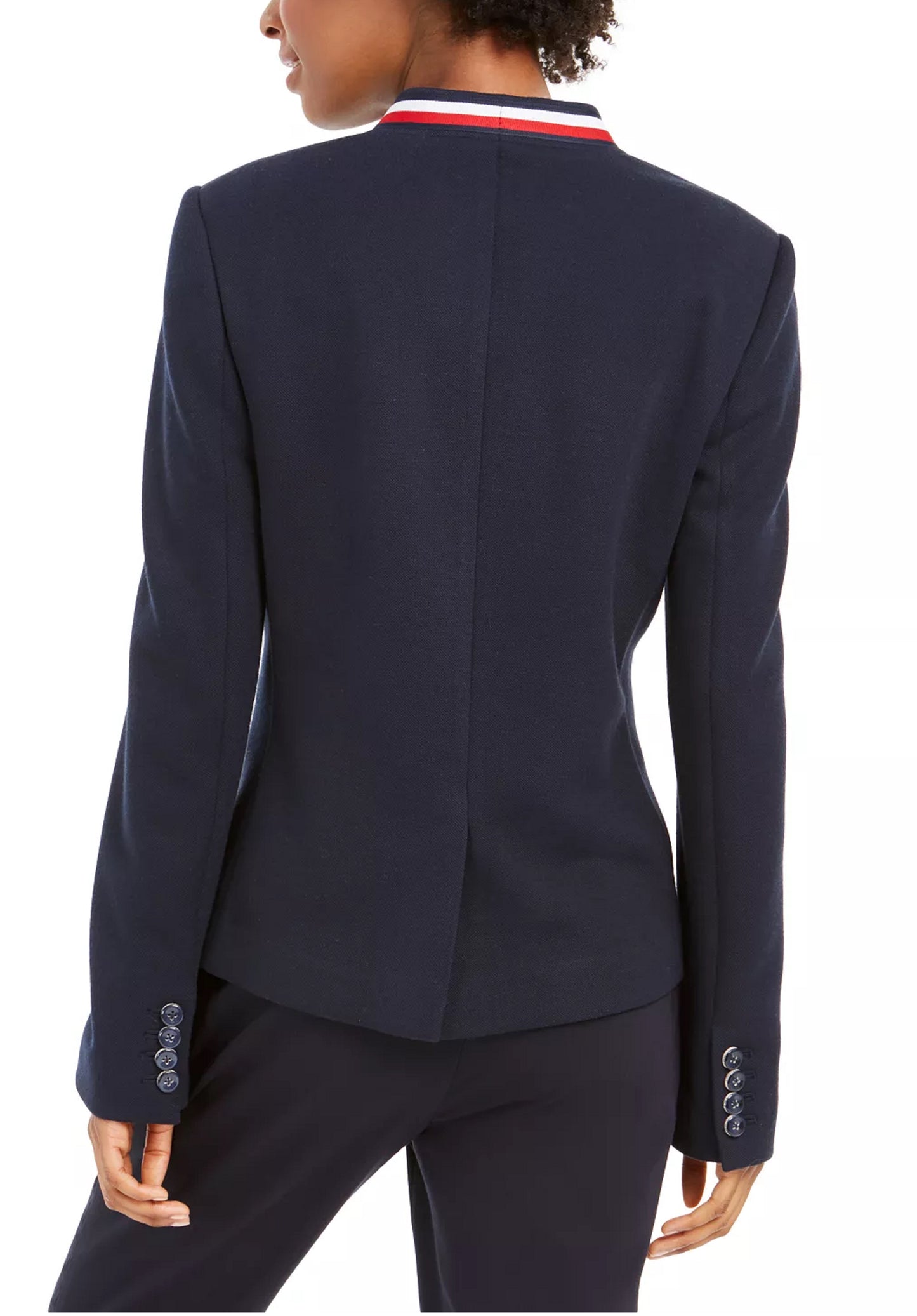 Tommy Hilfiger Women's Striped Jacket Blue Size 10