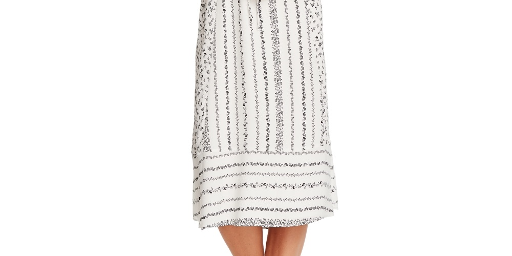 CeCe Women's Ruffle Sleeve Floral Midi Dress White Size Large