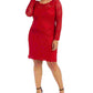 Jump Apparel Women's Dress Romantic Plus Sheath Lace Red Size 2X