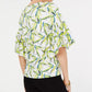 Alfani Women's Petite Bell-Sleeve Printed Top White Size PXL