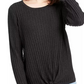 INC International Concepts Women's Ribbed Knotted SweaterDark Charcoal Size XX-Large