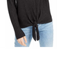 INC International Concepts Women's Ribbed Knotted SweaterDark Charcoal Size XX-Large