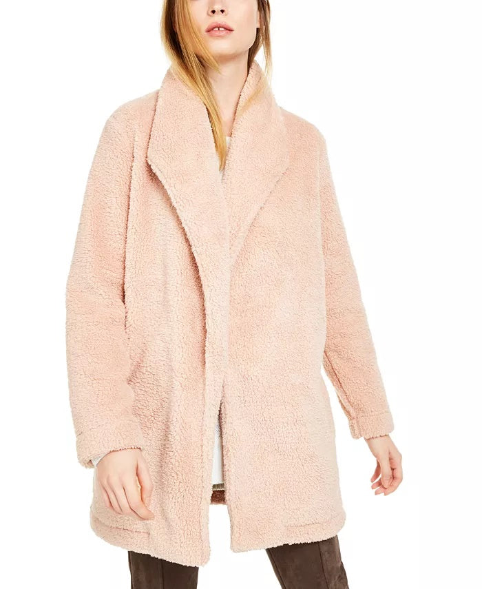 calvin-klein-womens-fleece-flyaway-jacket-pink-size-large