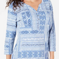 Karen Scott Women's Petite Mixed-Motif Printed Top Blue Size PL