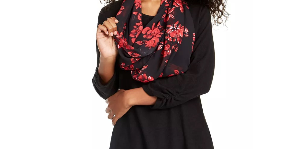 BCX Juniors' Scarf Top Black  Size X-Large