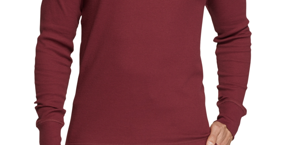 Tommy Hilfiger Men's Long-Sleeve Thermal Shirt Red Size X-Large