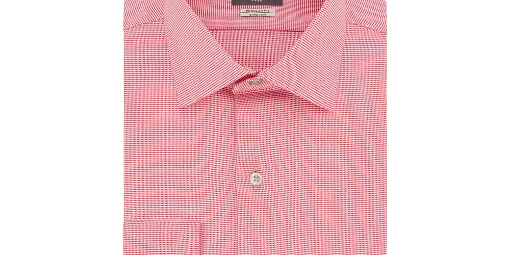 Van Heusen Men's Button Down Stretch Dress Shirt Barn Red Size X-Large