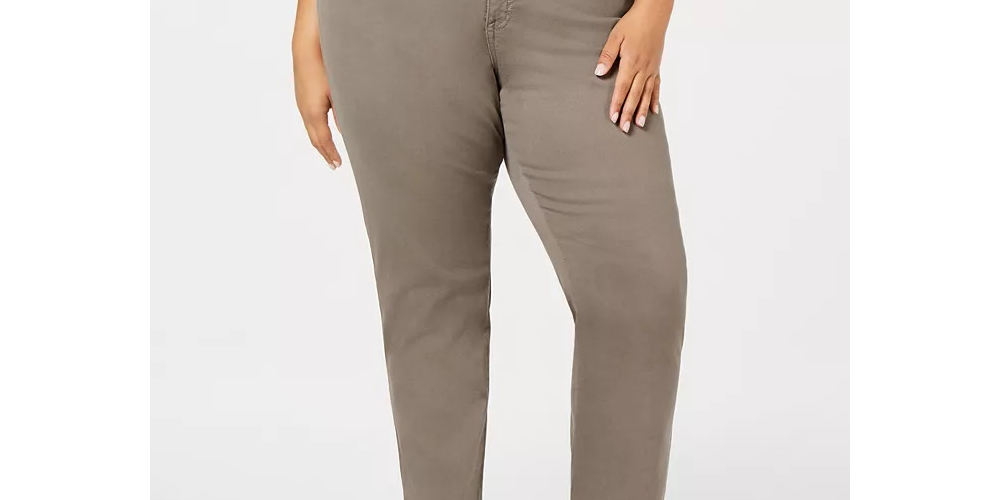 Style & Co Women's Tummy Control Straight Leg Jeans Brown Size Petite Small