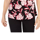 Kasper Womens Floral Print Keyhole Neck Tank Top Pink Size PS