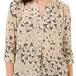 Charter Club Women's Maria Floral-Print Blouse  Med Yellow Size Small