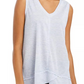 Style & Co Women's V Neck High Low Tank Top White Size Small