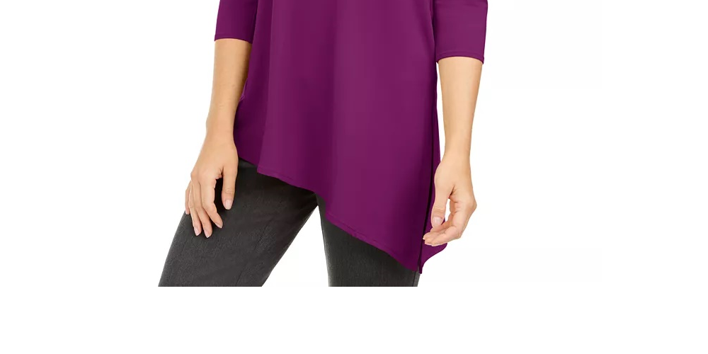 Alfani Women's Asymmetical Cut Out Blouse Pink Size Small