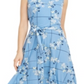 Charter Club Women's Floral Print MIDI Knit Dress Blue Size -M