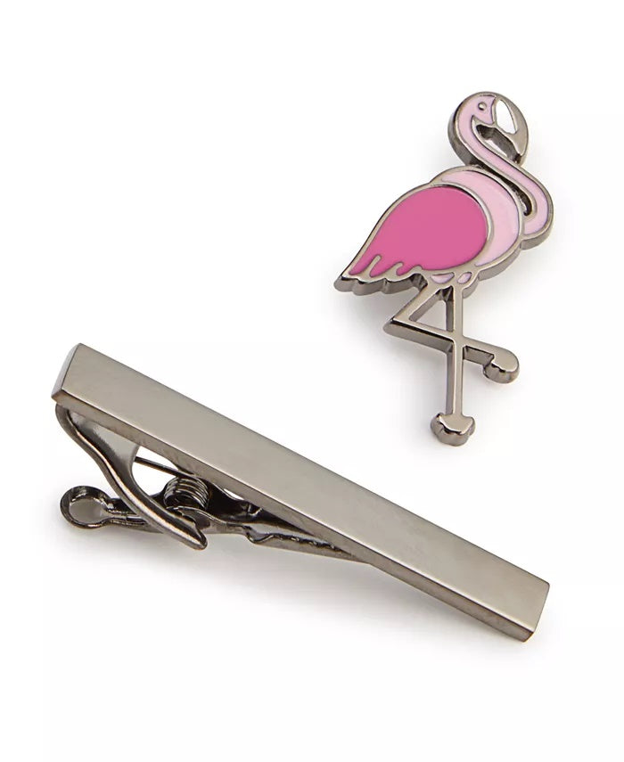 Novel Idea Men's Flamingo Lapel Pin & Tie Bar Set Pink Size Regular