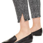 Alfani Women's Tweed Fringe Hem Ankle Pants Black Size 2