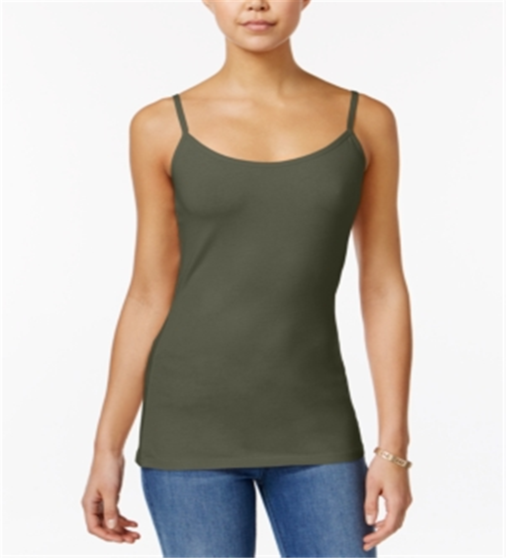 Planet Gold Junior's Aveto Stretch Knit with Adjustable Straps Camisole Green Size X-Large
